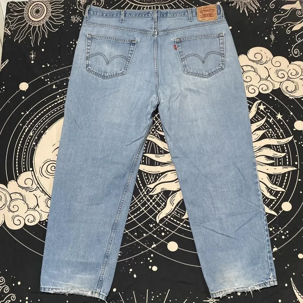 Levi's 550 Jeans Men's 44x30 Blue Cotton Denim Straight Relaxed Fit Baggy Travel